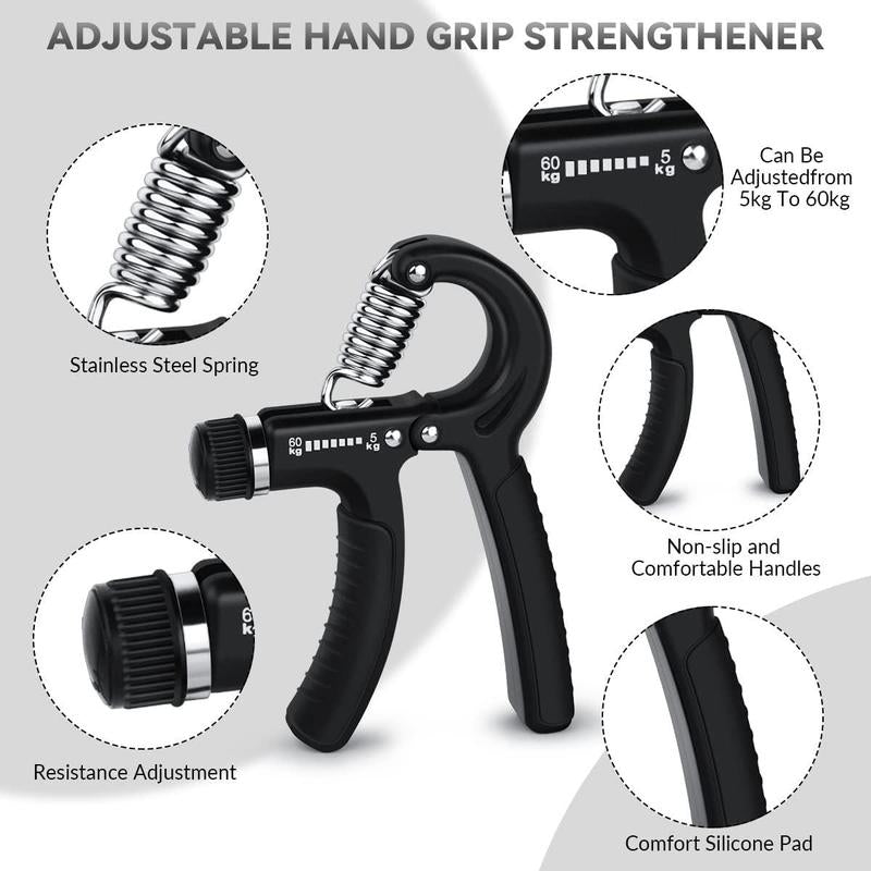 Workout Hand Gripper, 11Lbs-132Lbs Hand Grip Exerciser, Exercise Hand Grip Strengthener, Adjustable Hand Strengthener, Workout Equipment, Home Gym Equipment, Valentine'S Day Gift